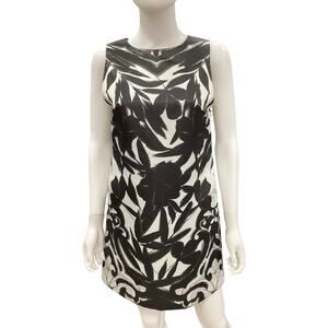Alice + Olivia Dress Women’s Size 4 Sleeveless Lined Flower Print Black & White